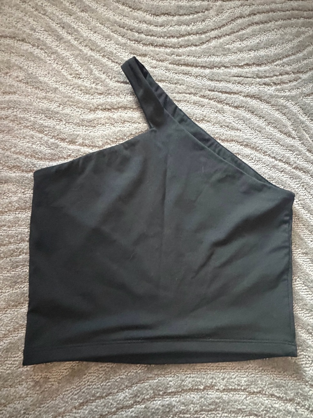 One-Shoulder Black Sports Bra